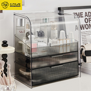 CityLife Modern Redbook Organizador de escritorio Caja de maquillaje transparente de gran capacidad con cajones para mascotas a prueba de polvo Almacenamiento de cosméticos PP - Product Image 1