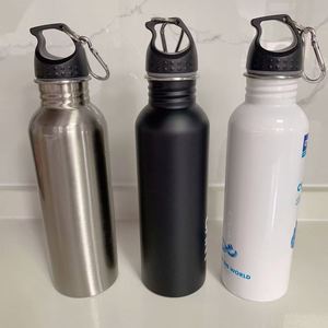Bouteille d'eau en acier inoxydable à paroi simple de 400-1000 ml, à large ouverture, gourde de sport portable, anti-fuite, pour le cyclisme en plein air, la remise en forme - Product Image 3