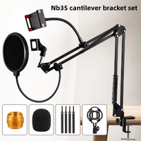 Support de micro professionnel TENGDAFEI NB-35 en alliage d'aluminium, bras articulé réglable, microphone à condensateur, double filtre anti-pop