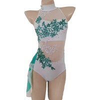 Robe de pole dance une pièce pour femmes LIIU HUO Green Diamond, compétition, entraînement, personnalisable, robe de danse lyrique