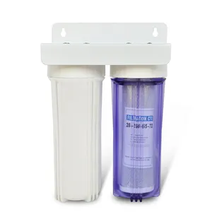 Système de filtration d'eau domestique à double étage de 10 pouces avec boîtier de filtre blanc