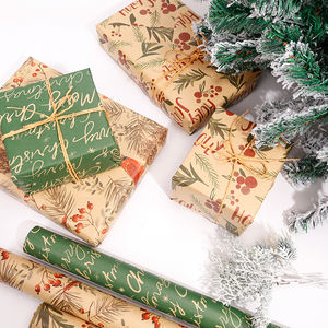 Fabricante 80g papel de pulpa virgen pegatinas embalaje papel de regalo de Navidad materiales al por mayor logotipo imprimible para papel de regalo - Product Image 2