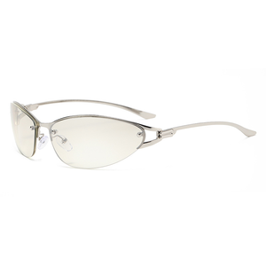 Lunettes de soleil œil de chat demi-cerclées vintage Y2K pour femmes, monture métallique légère, protection UV400, durables, confortables, style urbain tendance - Product Image 4