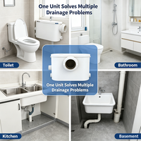 Unité de relevage des eaux usées à faible bruit et faible consommation d'énergie, contrôle entièrement automatique, moteur monophasé pour salle de bain domestique et petits appartements