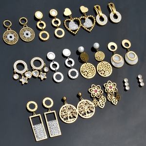 Boucles d'oreilles en zircon, vente en gros d'usine, boucles d'oreilles en acier inoxydable, accessoires pour boucles d'oreilles - Product Image 4