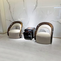 Fauteuil individuel de style italien, luxe léger, en bois massif, postmoderne, pour salon, démontable pour la maison