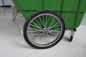 NUEVO 400 litros 4 ruedas Cubo de basura de plástico móvil Recogida de basura por carro de mano Camión de basura de mano - Product Image 5