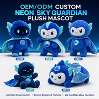 Mascotte en peluche Néon Sky Guardian, jouet en peluche personnalisé, animal en peluche, jouet doux, fabricant OEM ODM, cadeau promotionnel d'usine