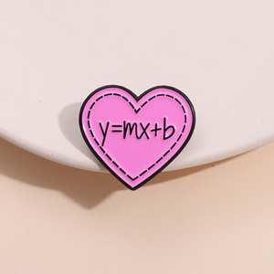 Línea recta algebraica ecuación pendiente-interceptar broche <span class=keywords><strong>en</strong></span> forma de corazón Rosa insignia de Metal matemáticas regalo del Día de San Valentín joyería - Product Image 2