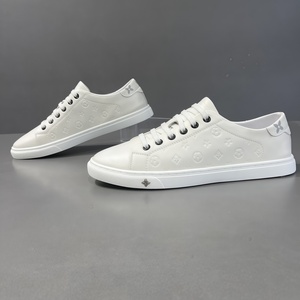Sneakers en <span class=keywords><strong>cuir</strong></span> <span class=keywords><strong>blanc</strong></span> pour homme de luxe, motif floral, fermeture à lacets, chaussures tendance haut de gamme, toutes saisons - Product Image 2