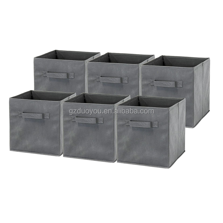 Guangzhou Wholesale 11Inch Non Woven Fabric Clothes Bins Organizer Collapsible Storage Cube Boxes