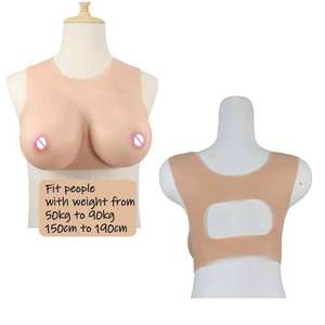 Prothèse mammaire en silicone B-I Cup, faux seins volumineux, forme de poitrine, col bas, prothèse mammaire pour cosplay, travestissement - Product Image 4