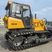 Bulldozer sur chenilles de 10 tonnes, 100 CV, pour travaux agricoles, mini-bulldozer d'origine chinoise en stock