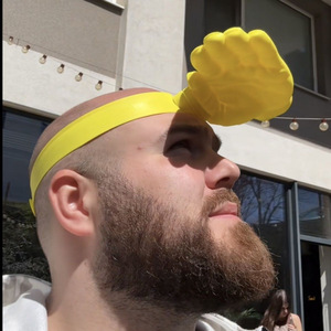 Funny Palm Shaped Sun Hat Yellow 3D Printed Summer Outdoor Headband Cartoon Sun Protection Casual Wear - Product Image 4