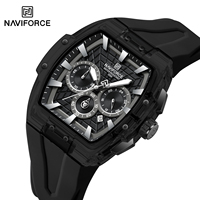 NAVIFORCE 6113 Plastik Şeffaf Erkek Saati Yüksek Kaliteli Büyük Kadranlı Saatler Altı İbreli Kronograf Saat Üreticisi