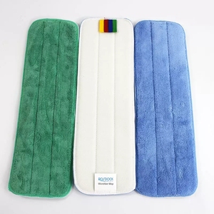 Étiquette de lavage en microfibre corail polaire tampons de vadrouille plats Absorption ménage épais chiffon de nettoyage de sol pour sol - Product Image 2