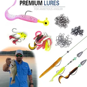 LUSHAZER Leurre de pêche Combo Box Soft Worm Bait Kit Minnow Crank Spoon <span class=keywords><strong>Spinner</strong></span> Jig Heads Hooks Weights Bass Trout Pike - Product Image 3