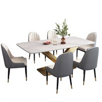 Table à manger en pierre frittée brillante - Une table à manger minimaliste moderne de conception italienne, durable, écologique, parfaite pour manger