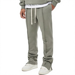 Survêtement léger d'hiver pour homme LONG MISSION INDUSTRY, gris, à capuche, manches longues, 100% coton, avec logo sur le devant et poches latérales - Product Image 6