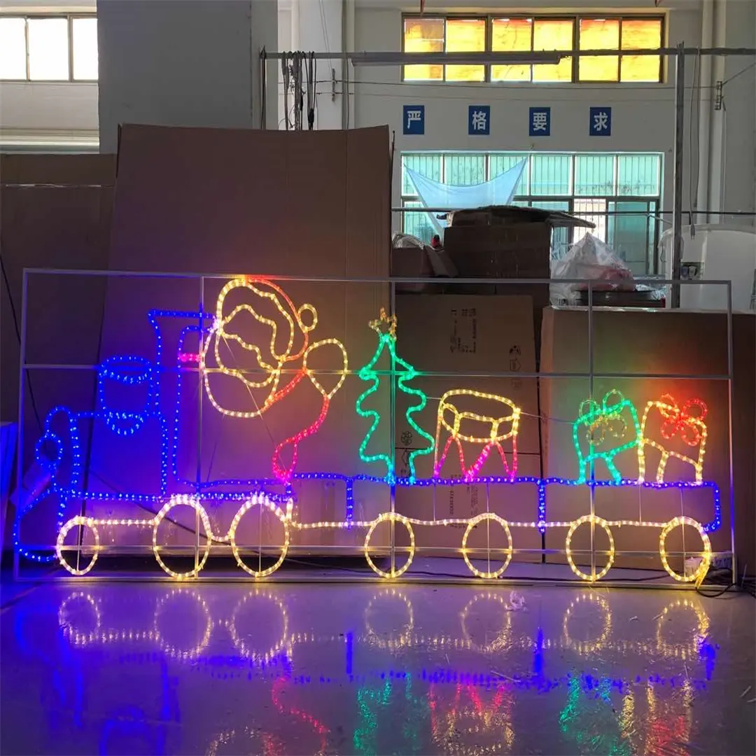 2D-Zug Seil Licht motiv mit Weihnachts mann für Weihnachten Thema Park Platz dekorativ