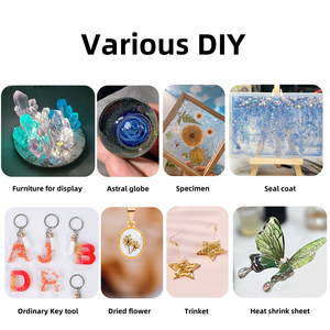 Kit de résine époxy bicomposante liquide non sécrétante à durcissement rapide 1 kg, rapport de mélange 1:1, pour bijoux DIY, tables rivière et sols - Product Image 4