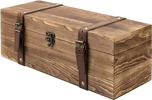 مخصص أنماط مختلفة خمر رمادي الزخرفية علبة هدايا خشبية مع العتيقة النحاس مقبض الخشب التعبئة صندوق النبيذ