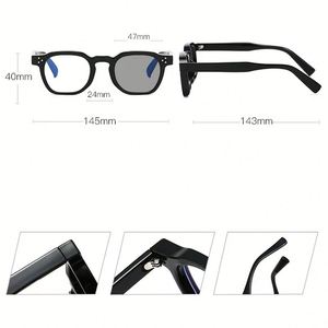 แว่นตาเปลี่ยนสีวินเทจ รุ่นโลโก้คัสตอม 2026 ทรงเหลี่ยมหลายเหลี่ยม พร้อมหมุดตกแต่ง ป้องกันแสงสีฟ้า เปลี่ยนสีได้ตามสภาพแสง สำหรับผู้ชายและผู้หญิง - Product Image 5