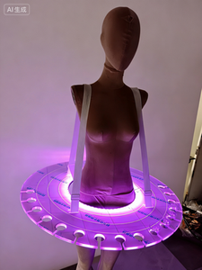 Falda <span class=keywords><strong>de</strong></span> Servicio <span class=keywords><strong>de</strong></span> Doble Capa con Luces LED |   Disfraz con Bandeja para Bebidas, para Actuaciones en Discotecas y Fiestas - Product Image 5