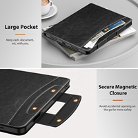 MoKo étui de support portable antichoc large fermoir de protection étui en cuir PU de qualité supérieure pour iPad Pro 11 pouces M4 2024