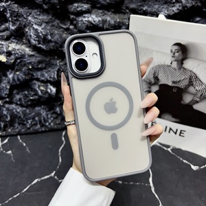 Ốp lưng trong suốt, bảo vệ bằng nam châm, mỏng nhẹ, dành cho iPhone 12 13 14 15 Pro <span class=keywords><strong>Max</strong></span> Plus, ốp điện thoại mờ - Product Image 1