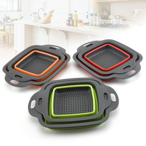 Ensemble de paniers de drainage pliables carrés taille L avec design pliable pour le lavage et le rangement des fruits et légumes - Product Image 1