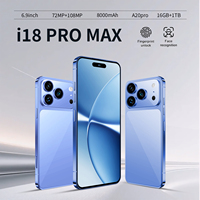 18 Pro Max >7" 5G/LTE AMOLED Octa Core HD 108MP 16GB/1TB 8000mAh 120Hz Dual SIM Android 15 Smartphone Prancis/Spanyol