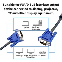 Cable Coaxial VGA a VGA de Alta Velocidad Personalizado, 15 Pines, Varias Longitudes de 1.5M a 50M, Venta al Por Mayor de Fábrica para Computadora, HDTV, Monitor, Reproductor de DVD