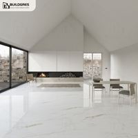 Carreaux en porcelaine effet marbre Buildgres 1200x1200 - Brillants - Antidérapants - Isolation thermique - Design moderne pour une utilisation intérieure et extérieure