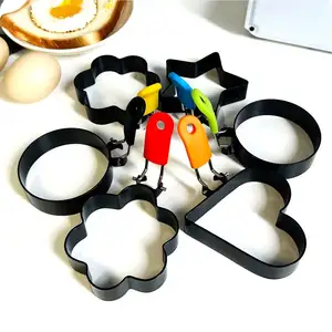 Kitchen Cooking Tools Multi-shaped Egg Ring Stainless Steel Fried Egg Pancake Mold flower Shape Eggs Ring