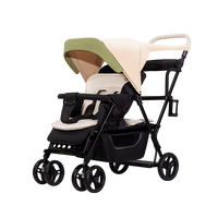 Poussette double siège de luxe T12 Gemini Twin Carriage Excellent rapport qualité-prix pour 2 enfants/frères et sœurs Prix d'usine