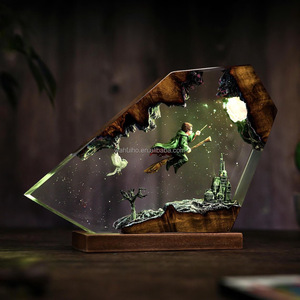 Lampada LED a Forma di Fiore in Resina Epossidica Fatta a Mano, Ornamento Decorativo per la Casa con Personaggio da Scuola di Magia, Fornitore Dropshipping WAHUIHO - Product Image 3