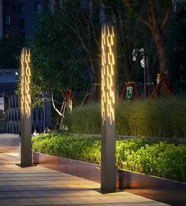 Top Led Morden Outdoor Lighting Post Aluminum IP65 Garden Lamp Post Street Parking Lot Light Pole Bollard Light