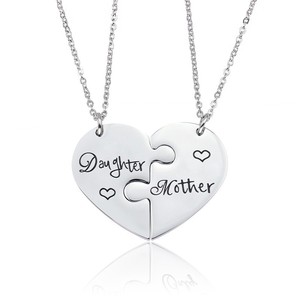 Ensemble de colliers en acier inoxydable <span class=keywords><strong>pour</strong></span> la fête des mères, plaqué or, pendentif cœur d'amour, chaîne à maillons, bijoux <span class=keywords><strong>pour</strong></span> la <span class=keywords><strong>meilleure</strong></span> maman - Product Image 4