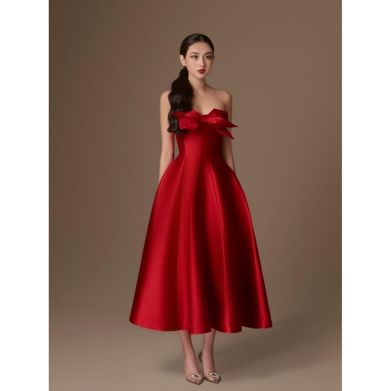 A9880 Elegant Strapless Sleeveless Women Midi Prom Dress Plus Size Red Summer Ladies Elegant Party Dress| Alibaba.com A9880 Elegant Strapless Sleeveless Women Midi Prom Dress Plus Size Red Summer Ladies Elegant Party Dress| Alibaba.com
