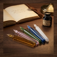 Stylo à plume en verre fait main, coloré, en cristal, pour la calligraphie, le dessin artistique et comme cadeau de papeterie – Vente chaude