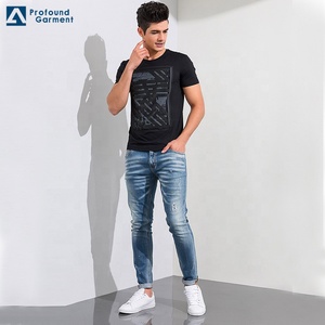 Profunda fábrica ligeramente rasgado estiramiento impresión <span class=keywords><strong>pantalones</strong></span> vaqueros personalizados Skinny hombres - Product Image 4