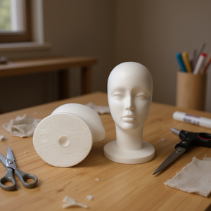 Modello di Testa in Polistirolo Bola 1 Pezzo per Esposizione e Lavorazione Artigianale - Product Image 2