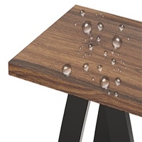Ensemble de 2 tables console ajustables en manguier noir-brun pour le salon de maison moderne