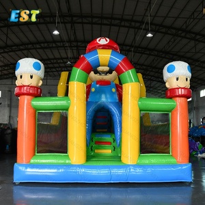 Lớn Inflatable Mario trượt Bouncer Trampoline nhảy sân chơi trượt bơm hơi khóa học trở ngại Inflatable thư bị trả lại trượt - Product Image 4