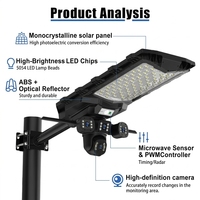 Lampadaire Solaire LED Intégré Tout-en-un Intelligent 30W à Contrôle par APP, Personnalisable, en ABS, à Bas Prix