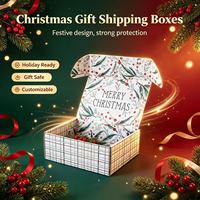 Boîte d'expédition en carton ondulé personnalisée et colorée, boîte d'emballage en papier pliable, boîte cadeau durable, boîte cadeau de Noël
