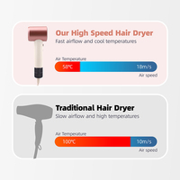 RUCHA Sèche-cheveux professionnel d’aromathérapie haute vitesse, moteur BLDC 110 000 tr/min, mini-sèche-cheveux à ions négatifs