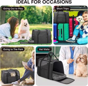 Luxury <b>PET</b> Soft-Sided Portable Dog Travel Bags-Airline Approved Eco-Friendly Nylon Zipper Folding <b>Backpack</b> 10kg Capacity - Product Image 2