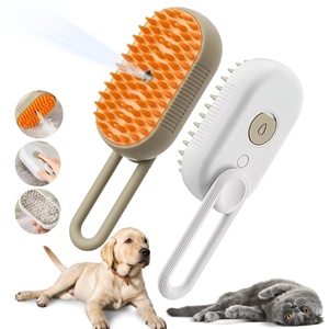Nouvelle brosse pour animaux de compagnie 3-en-1 : brosse vapeur, peigne de toilettage et de massage, et brosse à vapeur autonettoyante pour l'élimination des poils - Product Image 1
